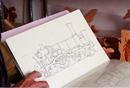 どんな小さな作品も製図から。製図点数は400点以上だ
